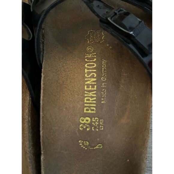 Birkenstock Black Patent Leather Ibiza Birko-Flor Sandals Size 38 - Picture 5 of 6